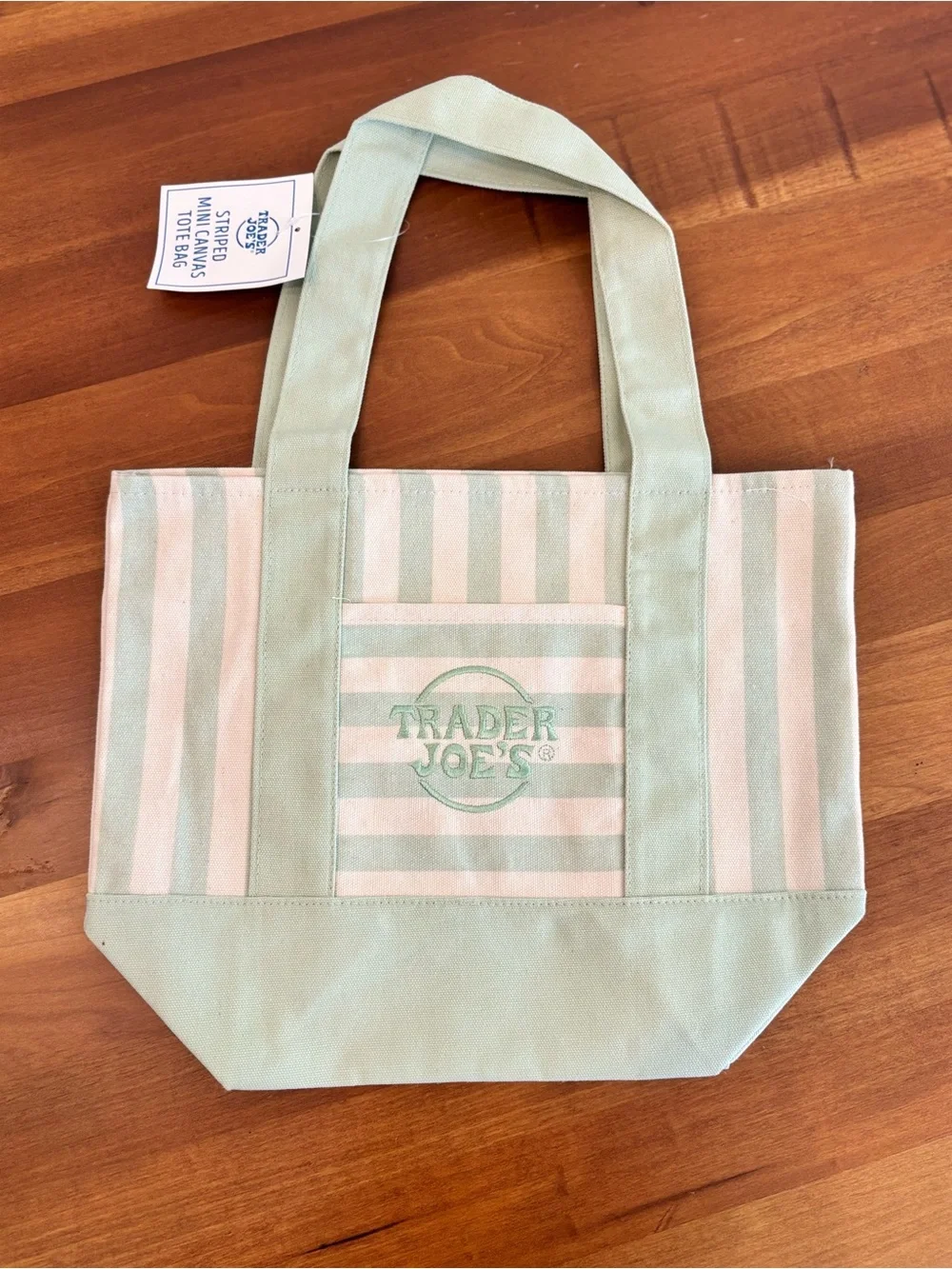 Pastel Stripe Mini Canvas Tote - Pink, Peach, Mint, Blue